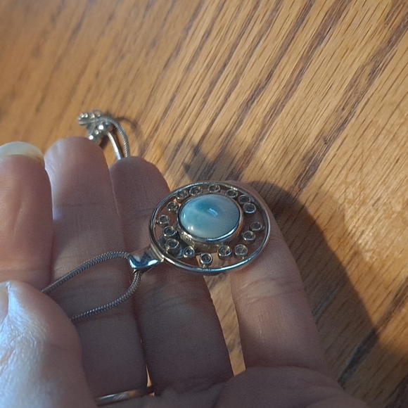 Marahlago Larimar Sterling Zion Necklace w Spinel - Picture 4 of 9